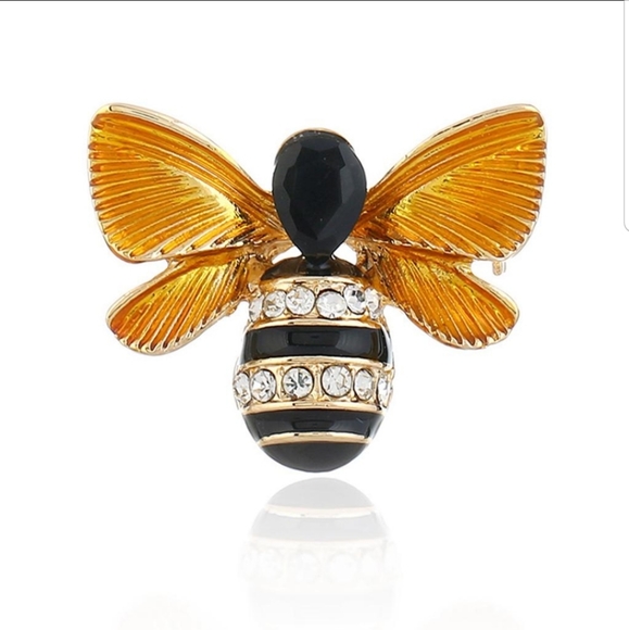 GORGEOUS RHINESTONE BEE BROOCH - Picture 2 of 4